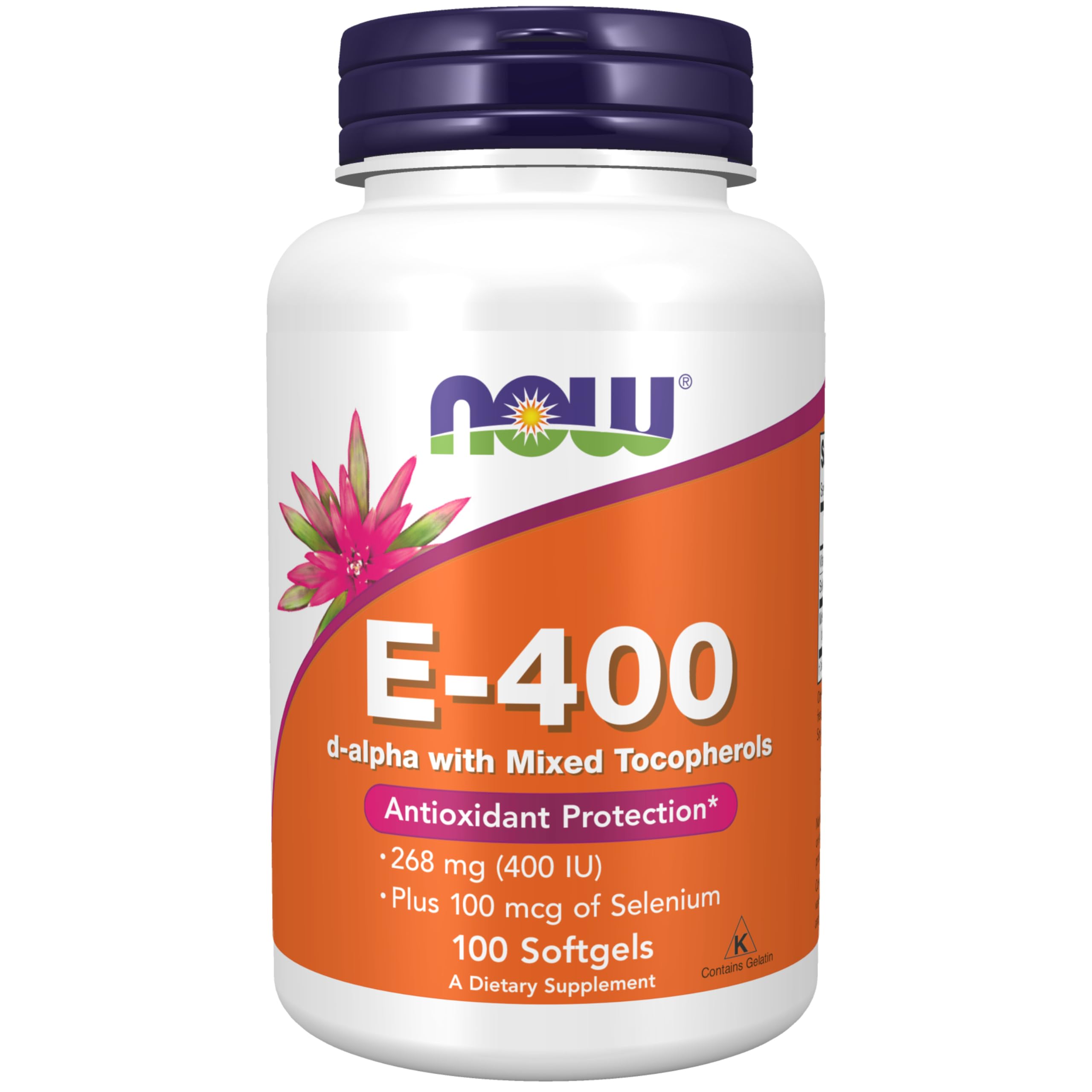 Buy now NOW Supplements, Vitamin E-400 IU, Mixed Tocopherols, Antioxidant Protection*, 100 Softgels at indiglob india