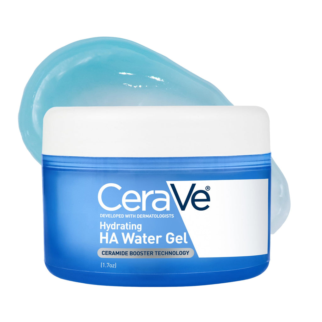CeraVe Hydrating Hyaluronic Acid Water Gel Moisturizer for Face, 17oz | Lightweight Water Gel with Ceramides, Niacinamide and Hyaluronic Acid For Plumping Hydration, Safe For Sensitive Skin