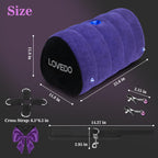 Sex Toys Sex Pillow, with BDSM Bondage Heart Shaped Inflatable Cushion Furniture for Bedroom Dildo Mount, Upsize Pillow with Bondage Cuffs, Cross Strap, Nipple
