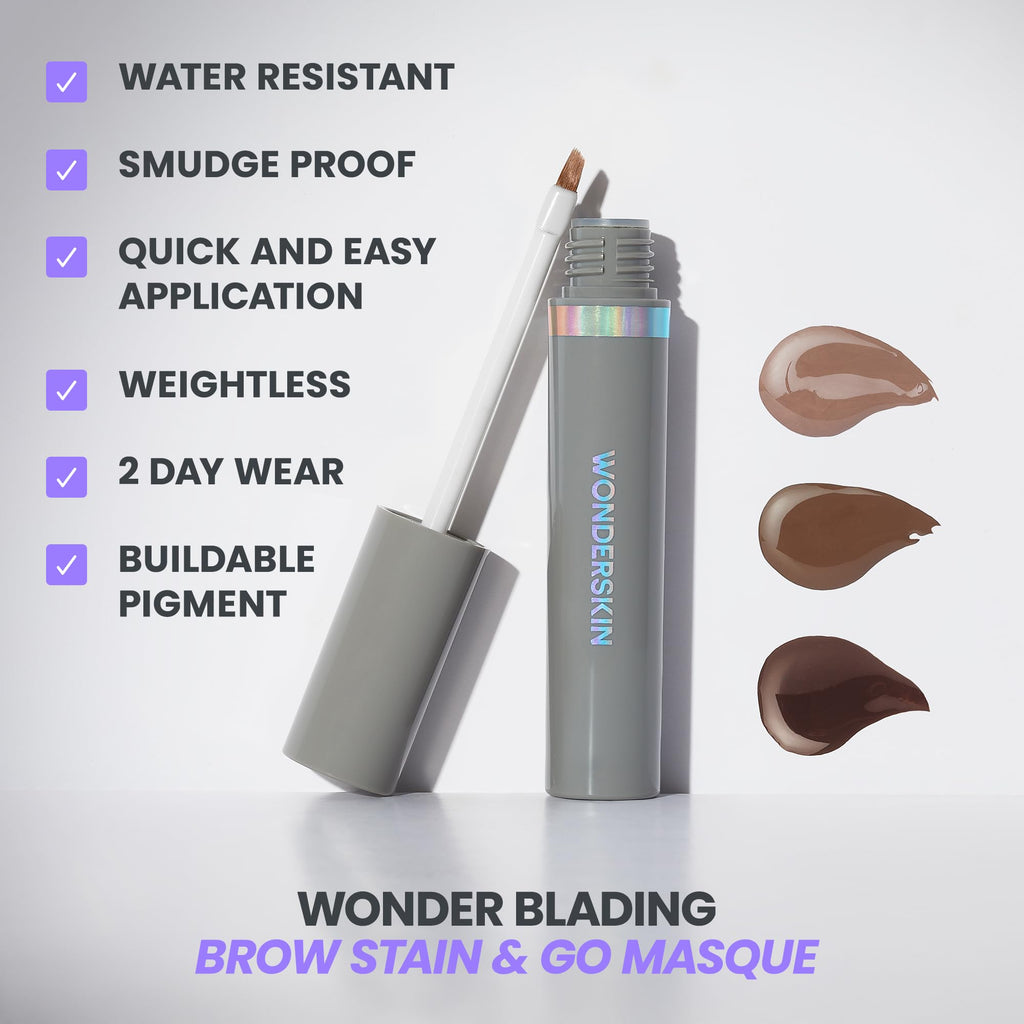 Wonderskin Eyebrow Stain - Long Lasting Brow Tint, Smudge & Transfer Proof | Transfer-proof brow stain delivers waterproof, smudge-proof color that lasts all day.
