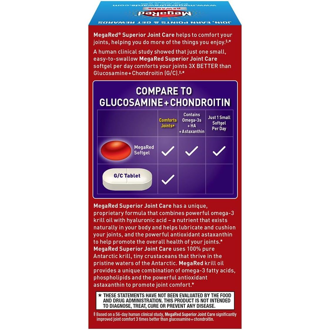 Buy now MegaRed 353mg Omega-3 Krill Oil Joint Care Supplement with EPA/DHA Fatty Acids, Antioxidants, Hyaluronic Acid, No Fishy Burp Aftertaste as with Fish Oil, 60 Count Softgels at indiglob india