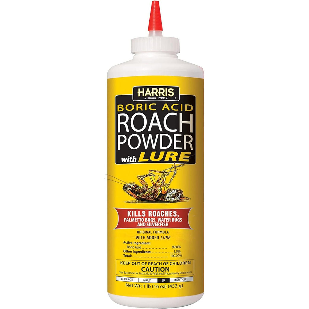 Buy now HARRIS Boric Acid Roach and Silverfish Killer Powder w/Lure for Insects (16oz) Pack of 1 at indiglob india