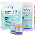 Buy now Varify 17in1 Complete Drinking Water Test Kit - 100 Strips + 2 Bacteria Tester Kits - Well, Tap, Home, City Water Testing Strip for Lead, Alkaline, Chlorine, Hardness, Iron, Fluoride, Copper & More Default at indiglob india