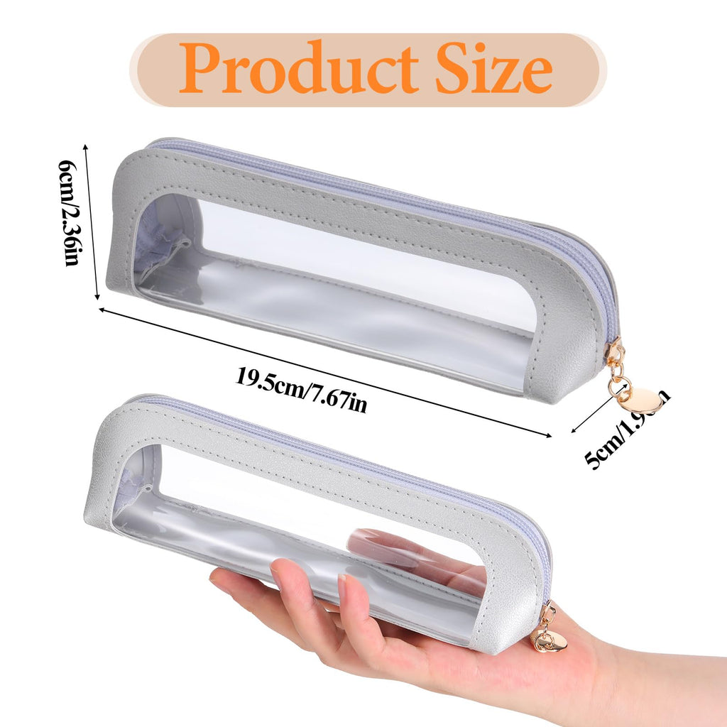 Stylish and practical small clear makeup bag made from PU leather, perfect for on-the-go beauty essentials.