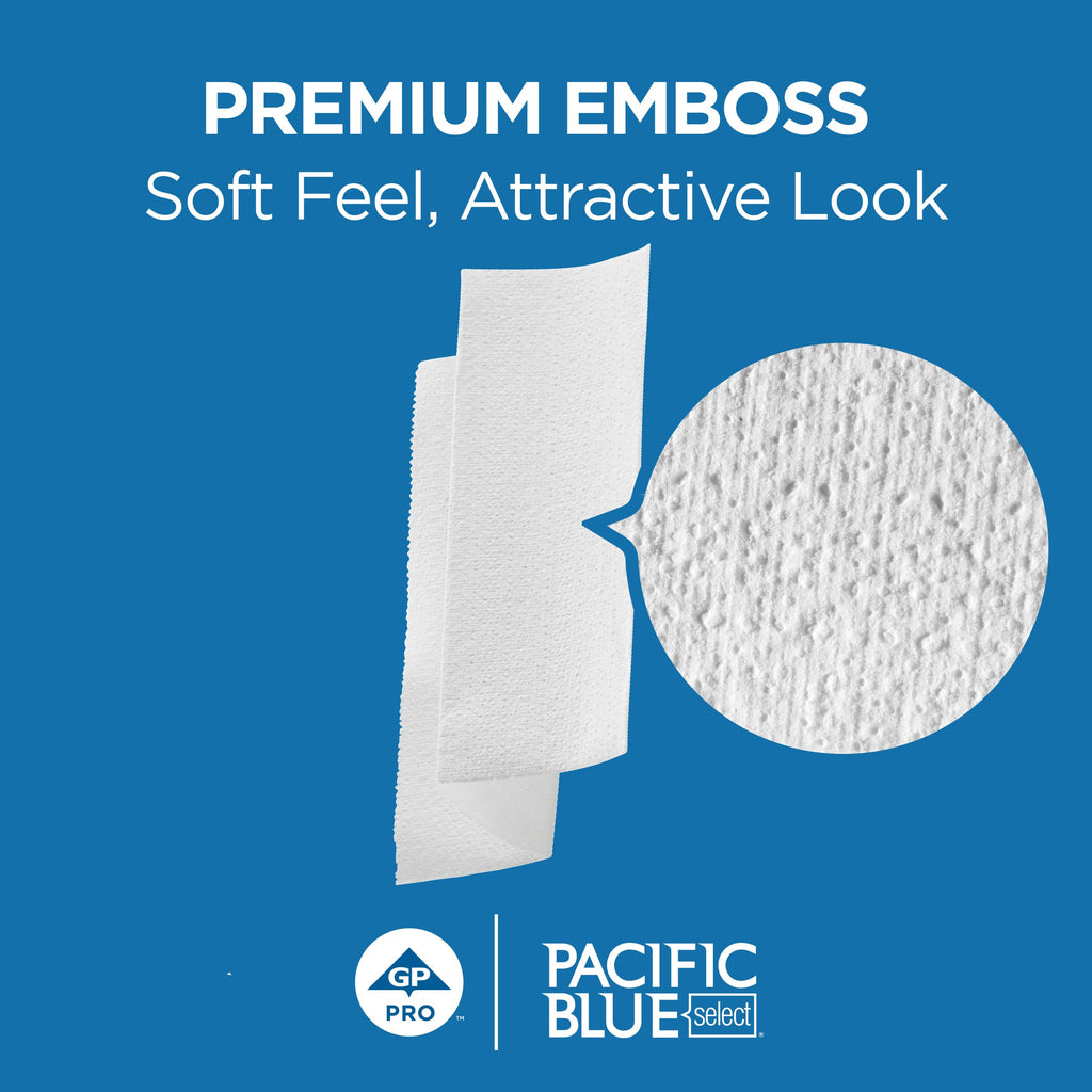 Pacific Blue Select by Georgia-Pacific PRO Multifold Premium 2-Ply Paper Towels, White, 3.2” Folded Width, 125 Towels Per Pack, 16 Packs Per Case, 21000