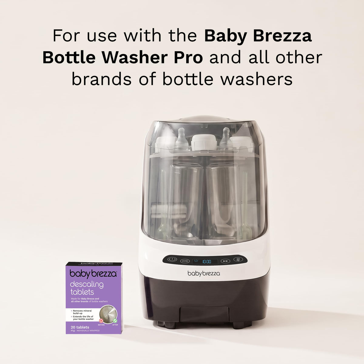 Baby Brezza Descaling Tablets - Compatible with Bottle Washer Pro and All Brands of Baby Bottle Washer Appliances