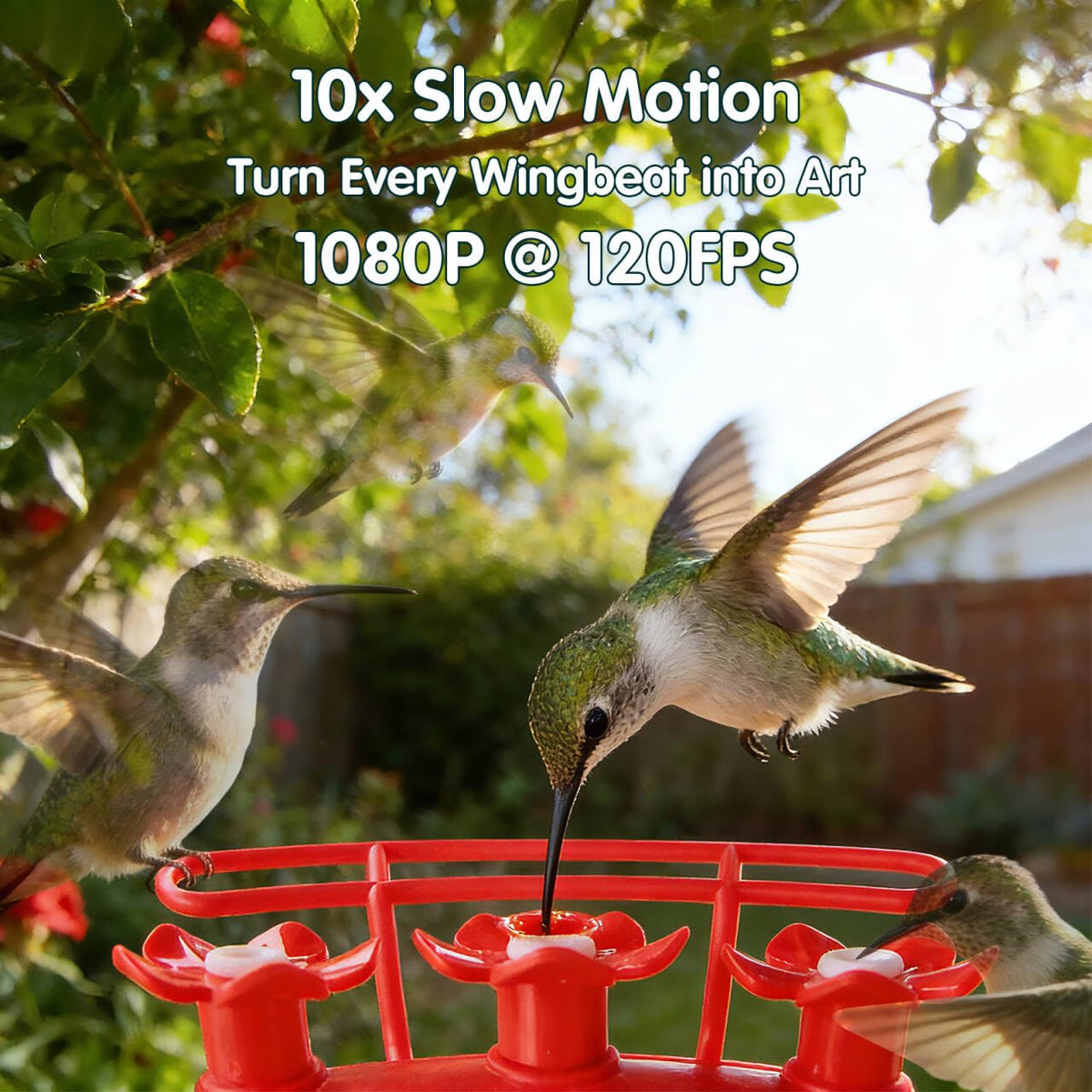 4K Hummingbird Feeder with Camera,No Subscription,Solar Powered