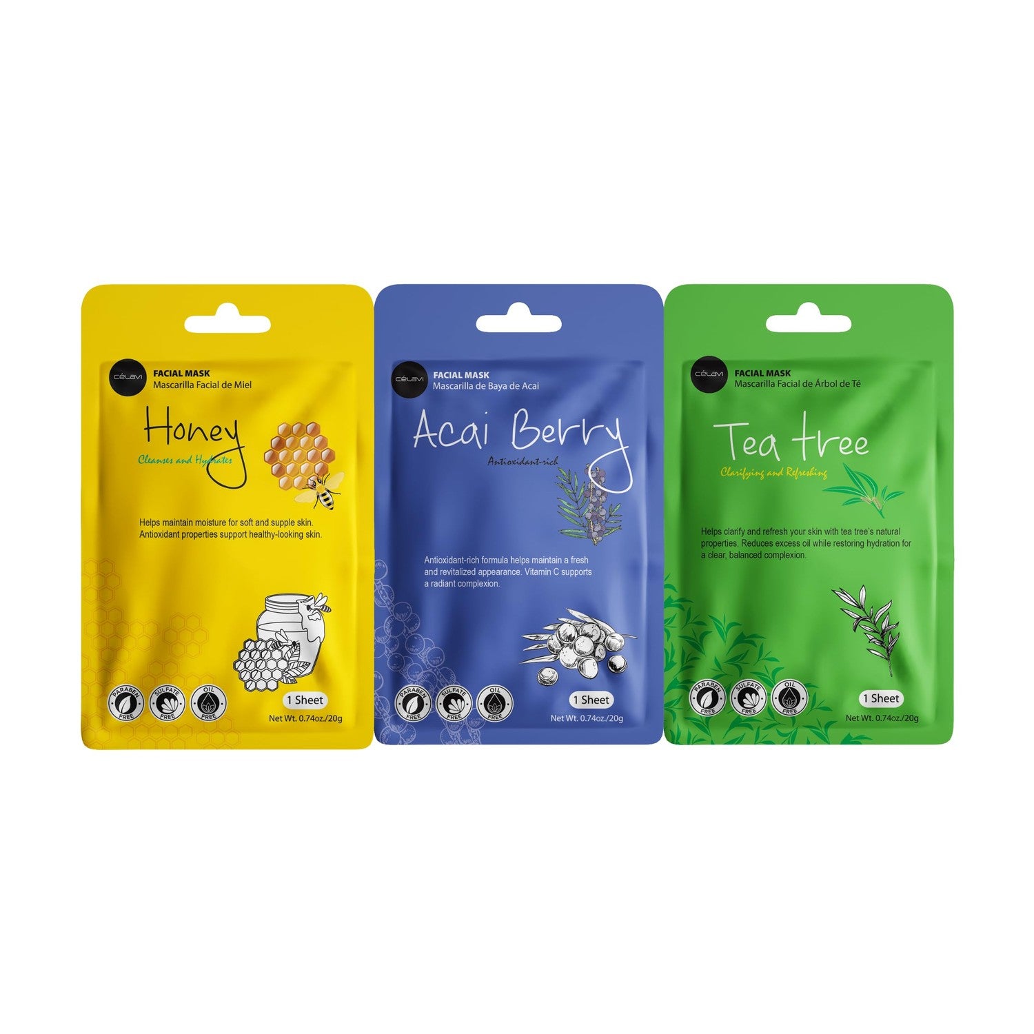 Buy now Celavi Essence Facial Sheet Face Mask Variety Set Classic Authentic Korean Moisturizing Skincare (12-Packs) at indiglob india