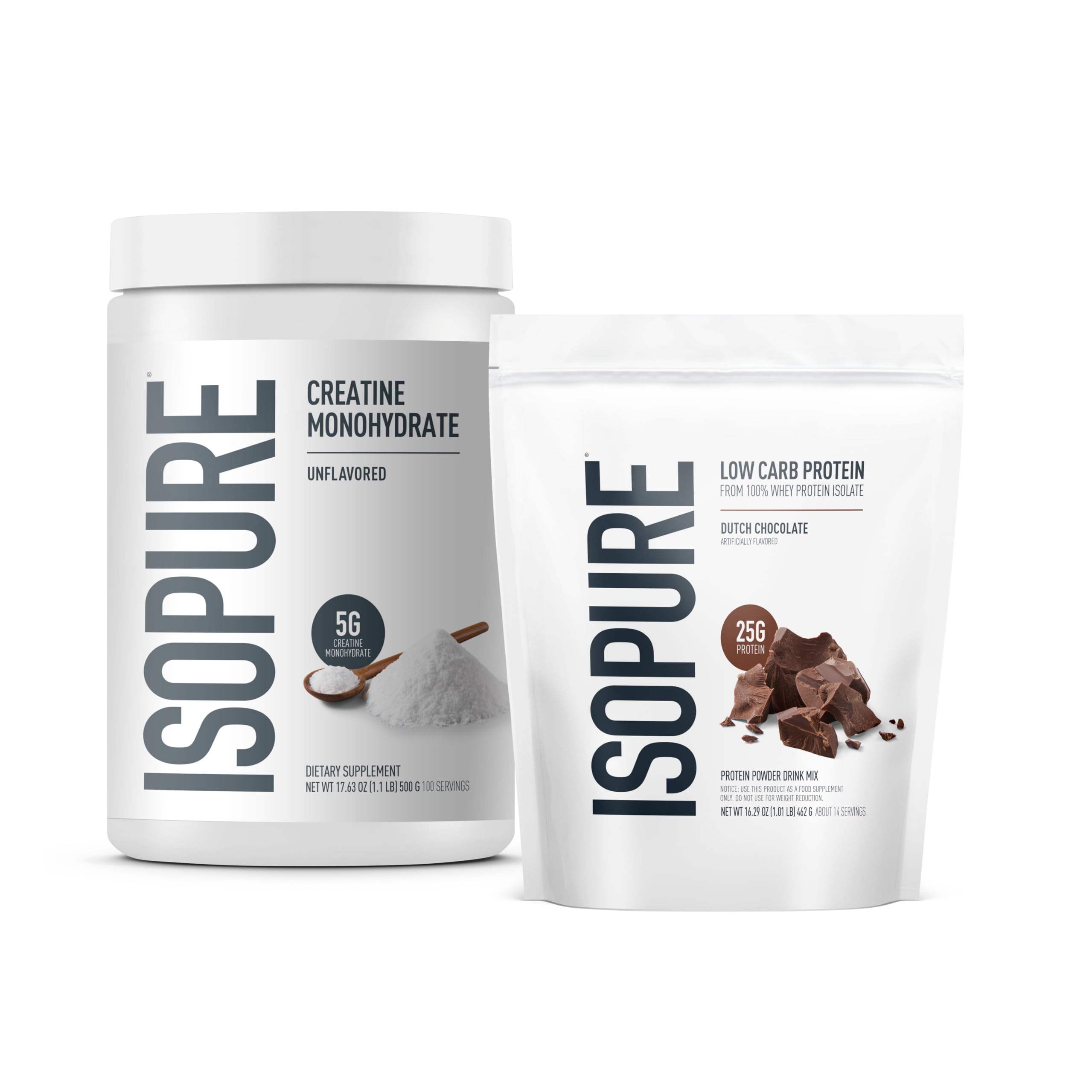 Buy now Isopure Zero Carb 100% Pure Whey Isolate Protein Powder, Lactose Free, Gluten Free, with Vitamins, Creamy Vanilla, 25g Protein Per Serving, 1 Lb, 15 Servings (Packaging May Vary) Dutch Chocolate 1 Pound & Creatine (Bundle) at indiglob india
