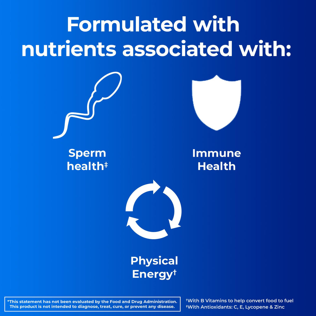 One A Day Men's Pre-Conception Health Multivitamin to Support Sperm Health, Supplement for Men with Vitamin C, Vitamin E, Selenium, Zinc, and Lycopene, 30 Count