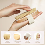 POPCHOSE Dry Brushing Body Brush, Natural Boar Bristle Exfoliating Brush | Body Scrub for Smoother Skin: Supports Cellulite Treatment, Lymphatic Drainage and Blood Circulation Improvement