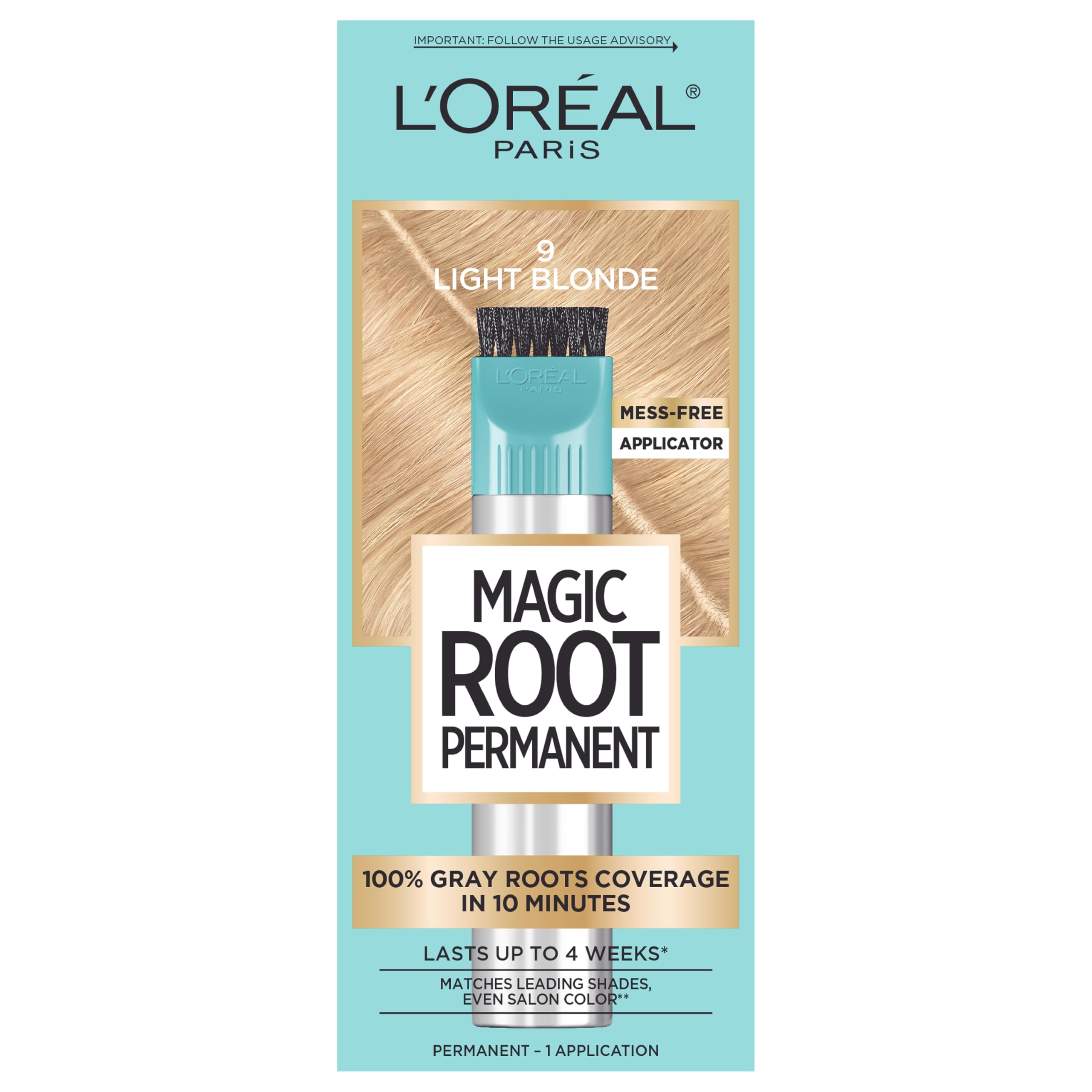 Buy now L'Oreal Paris Magic Root Rescue 10 Minute Root Hair Coloring Kit, Permanent Hair Color with Quick Precision Applicator, 100 percent Gray Coverage, 4 Dark Brown, 2 count at indiglob india