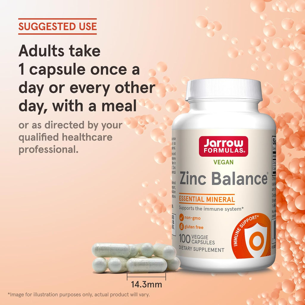 Buy now Jarrow Formulas Zinc Balance 15 mg - 100 Servings (Veggie Caps) - Includes Copper - Essential Mineral for Immune System Support - Immune Support Supplement - Gluten Free Zinc Copper Supplement - Vegan at indiglob india