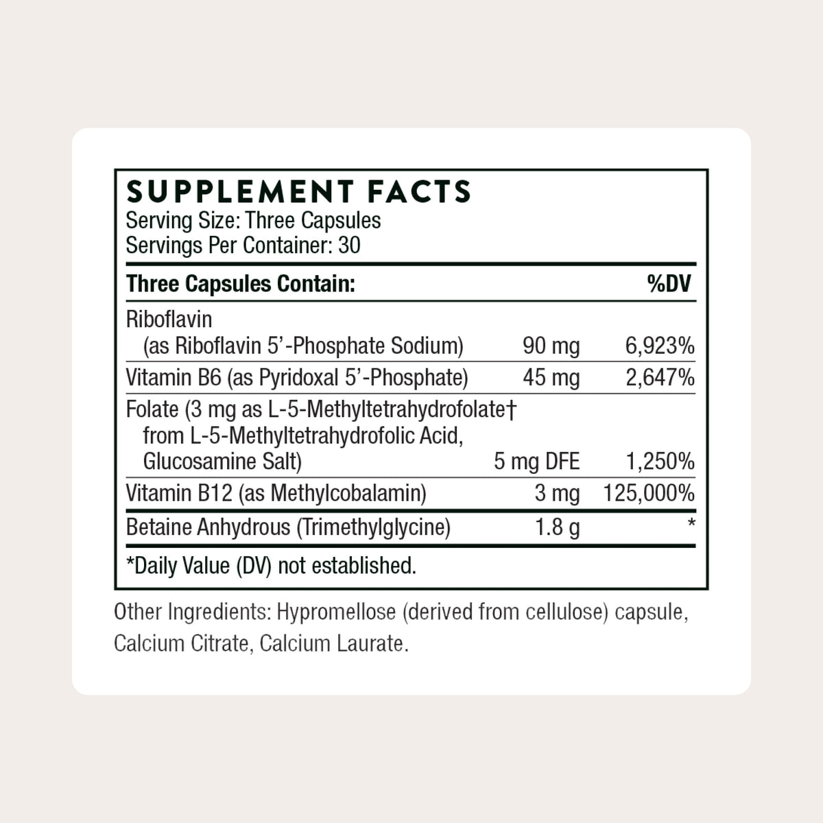 THORNE Methyl-Guard Plus, Active Folate, Vitamins B2, B6 & B12, 90 Capsules