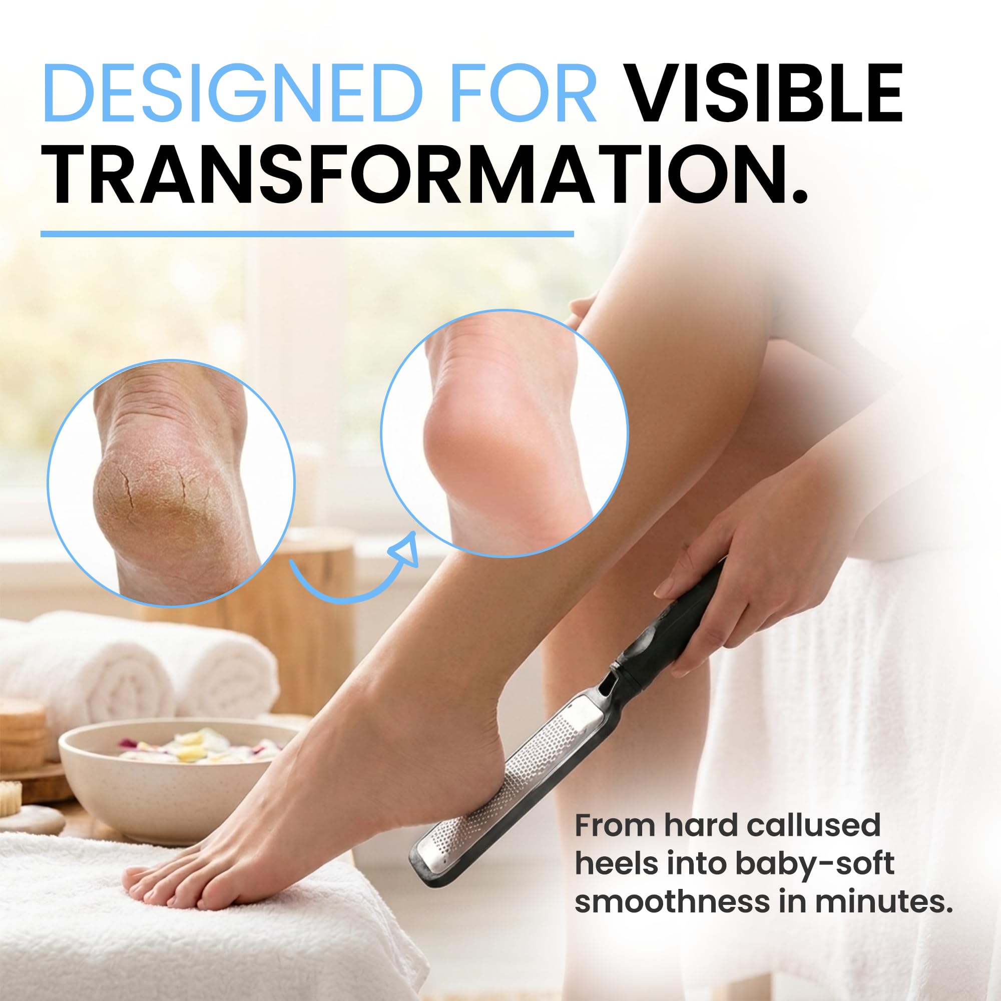 Colossal Foot rasp Foot File and Callus Remover. Best Foot Care Pedicure Metal Surface Tool to Remove Hard Skin. Can be Used on Both Wet and Dry feet, High Grade Stainless Steel File