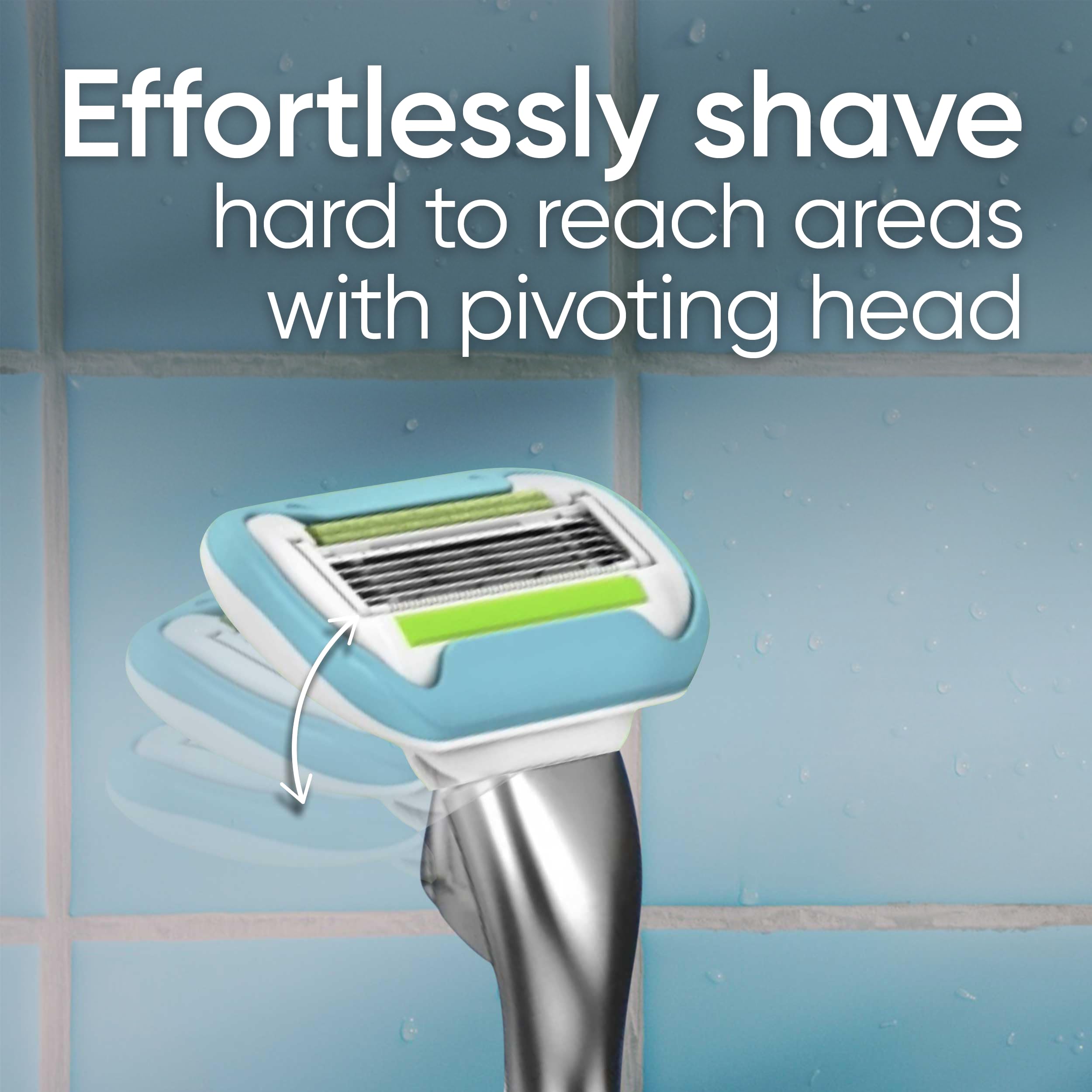 Gillette Venus Razor for Women, Extra Smooth, Includes 1 Reusable Razor Handle + 4 count 5-Bladed Razor Refills, Women's Razor with Durable Metal Handle and Shower Holder
