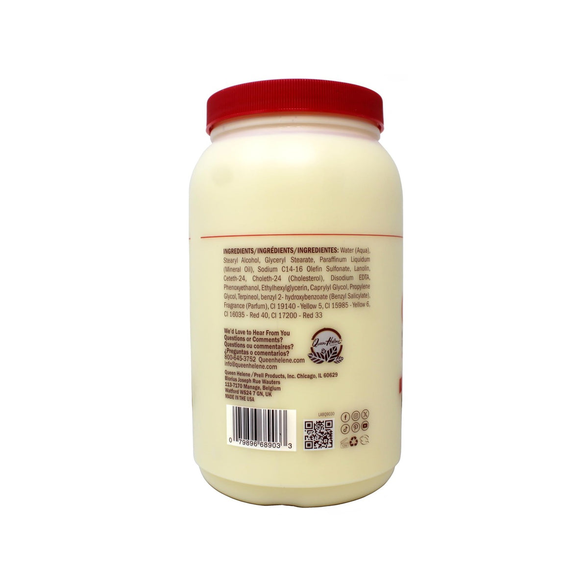 Queen Helene Cholesterol Hair Conditioning Cream, Deep Moisture Restores Shine & Manageability for Dry Over-Processed Hair, 5 lb