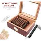 Buy now Premium Cigar Humidor for 25-50 Cigars - Elegant Humidor humidor with Hygrometer and Humidifier - Cedar Lined Cigar Box for Optimal Humidity Control (Analog) at indiglob india