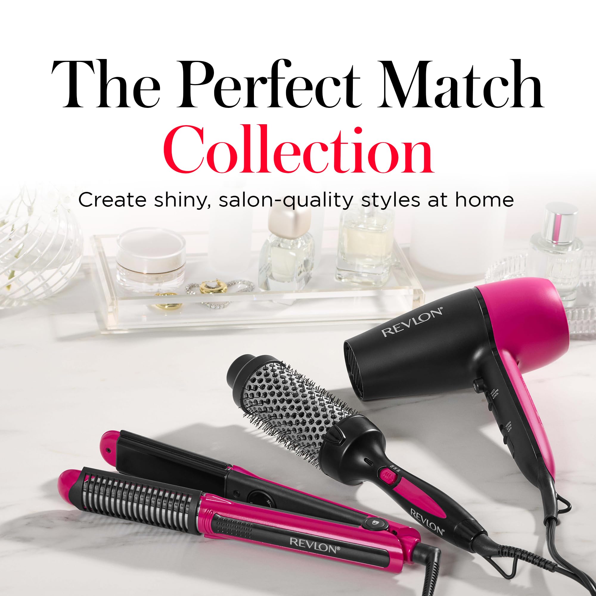 Buy now REVLON Perfect Match Hot Styler - Heated Brush to Style and Extend Blowouts, Hot Brush for Curls, Body, and Volume, Reduces Frizz and Boosts Shine at indiglob india