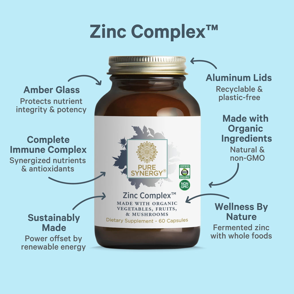 PURE SYNERGY Zinc Complex Immune Support Supplement (60 Capsules)