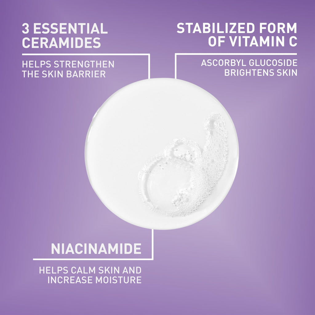 CeraVe Brightening Vitamin C Facial Cleanser, Niacinamide Face Wash, 8oz | Hydrating Skin Care Formula with Ceramides, Gently Exfoliates To Fade Discoloration and Reveal a Radiant Complexion