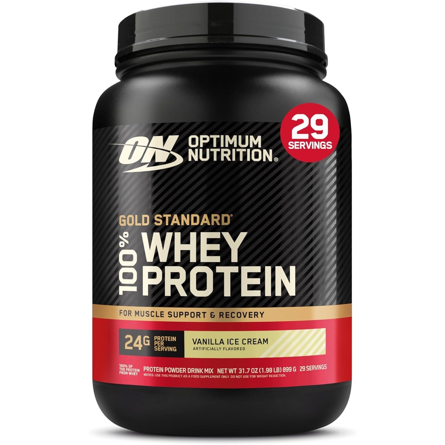 Buy now Optimum Nutrition Gold Standard 100% Whey Protein Powder, Banana Cream, 5 Pound (Packaging May Vary) Vanilla Ice Cream 2 Pound (Pack of 1) at indiglob india