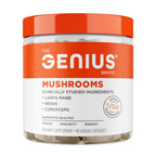The Genius Brand Mushrooms, 90 Veggie Capsules | Organic Lion's Mane, Cordyceps and Reishi for Immune, Focus and Energy Support, Vegan and Non-GMO Capsules