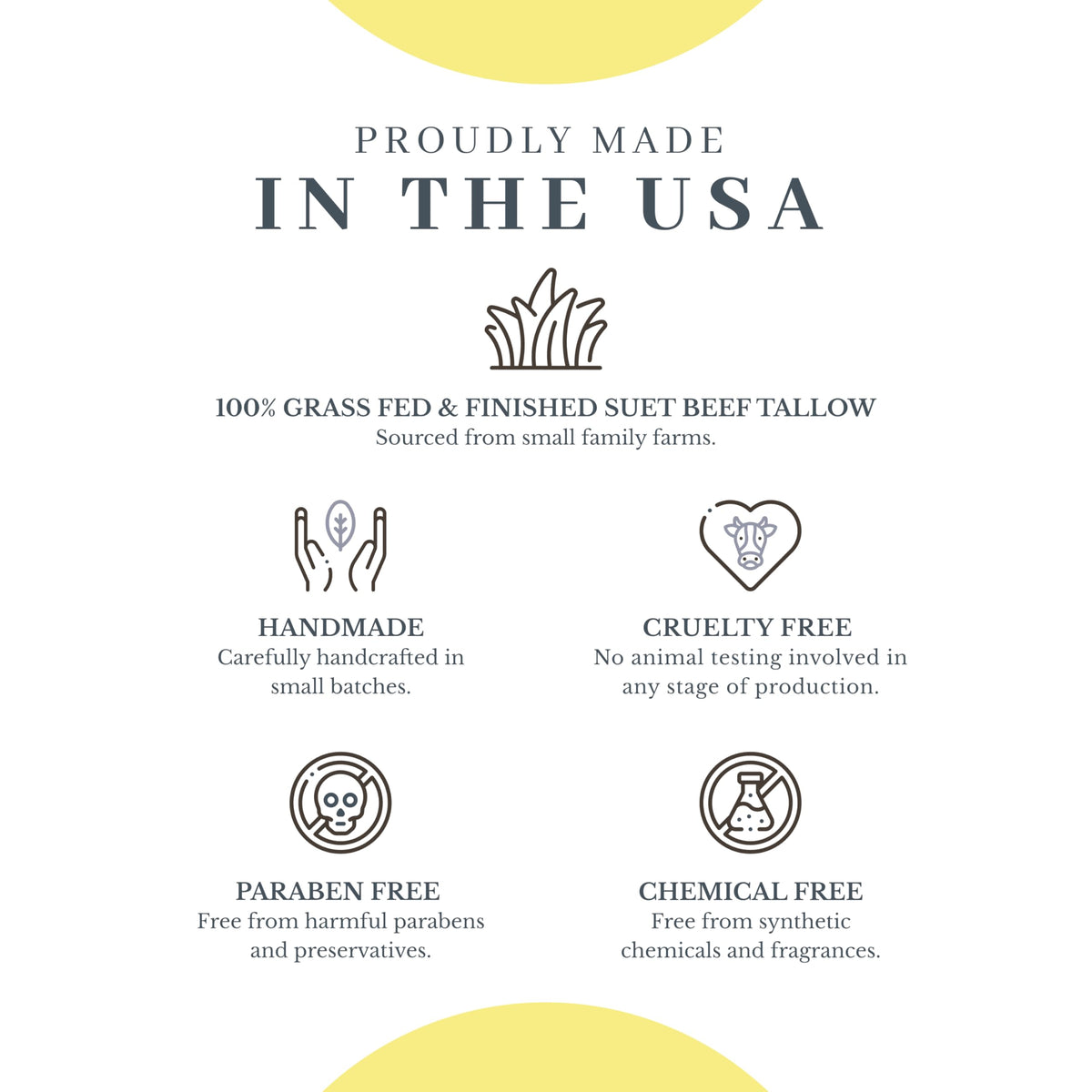 Proudly made in the USA, this balm features 100% grass-fed tallow, honey, and is free from harmful chemicals and parabens.