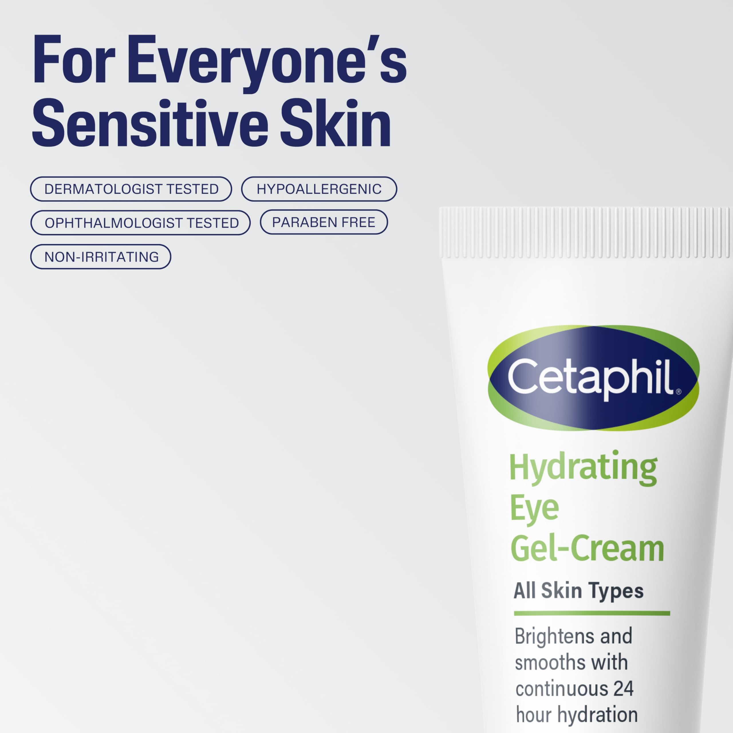 Buy now Cetaphil Hydrating Eye Gel-Cream, With Hyaluronic Acid, 0.5 Fl oz, Brightens and Smooths Under Eyes, 24 Hour Hydration for All Skin Types, (Packaging May Vary) at indiglob india