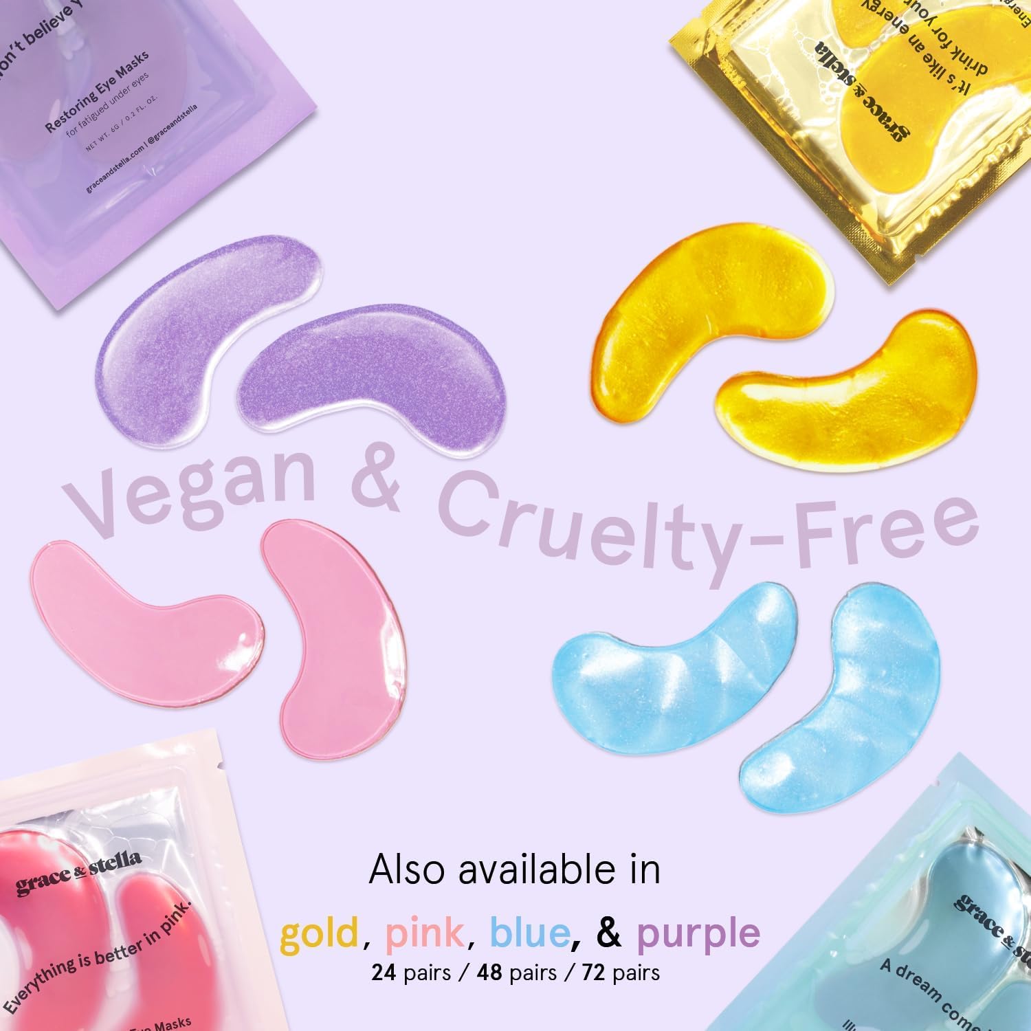 Buy now grace & stella Retinol Under Eye Patches for Puffy Eyes & Dark Circles - Restoring Gel Under Eye Masks with Hyaluronic Acid - Bridesmaid Gifts, Birthday Gifts for Women (Purple, 24 Pairs) at indiglob india