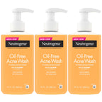 Neutrogena Oil Free Acne Face Wash, 9.1 fl. oz, 3 Pack | Salicylic Acid, Noncomedogenic, Residue-Free Facial Cleanser, Suitable for Oily Skin, Easy-Pump Bottles