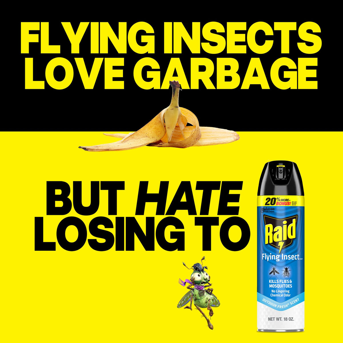 Raid Flying Insect Killer, Bug Spray for Indoor & Outdoor Use, 18 oz