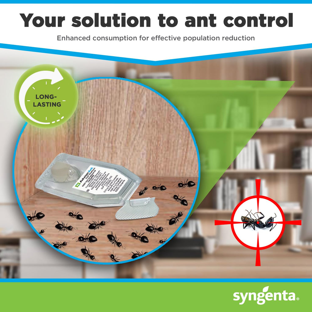 Syngenta Advion Ant Gel Station Insecticide, Ready-to-Use Gel Bait with The Active Ingredient Indoxacarb, Ant Bait for Use Indoor and Outdoor, 3 Boxes (9 Total Stations)