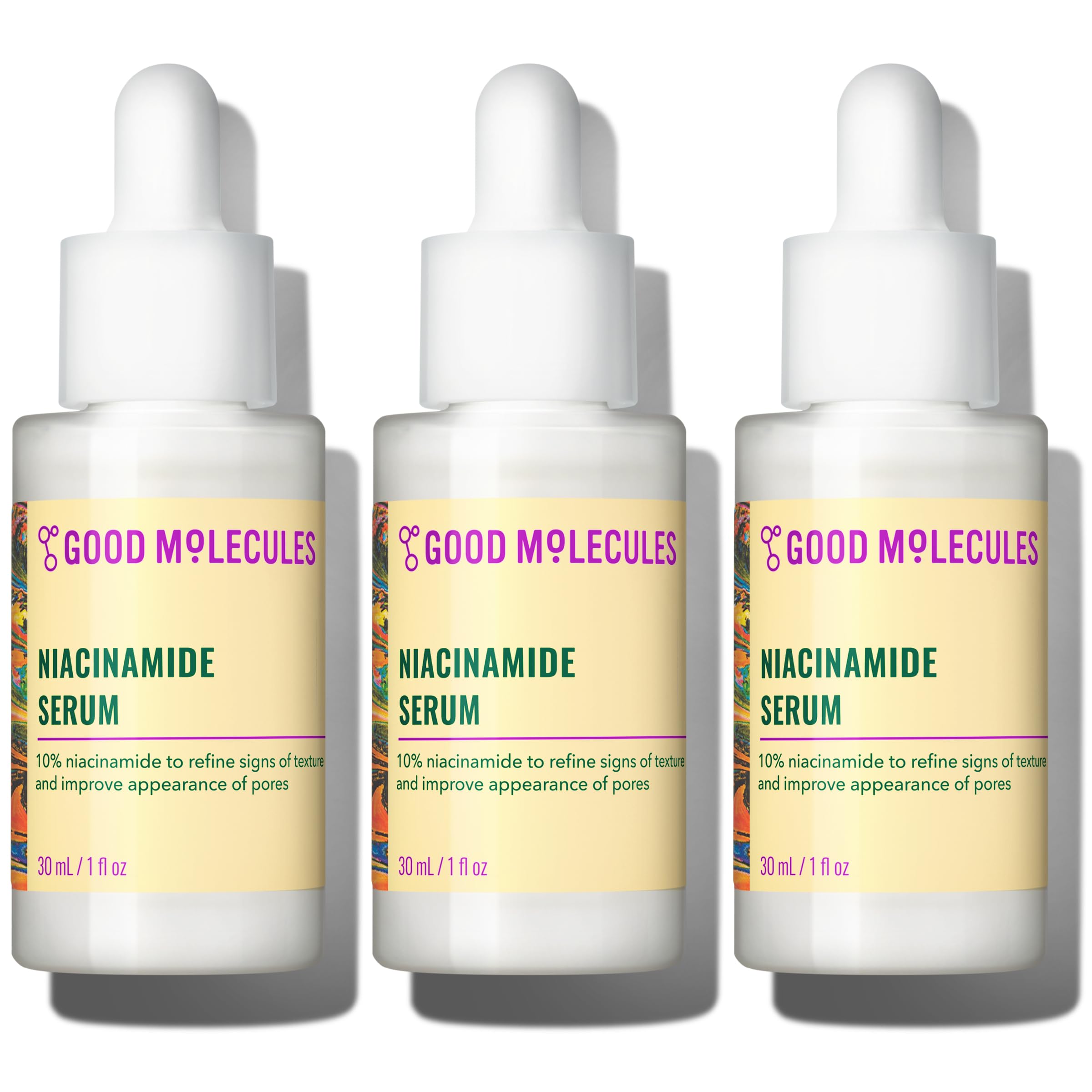 Good Molecules Niacinamide Serum 10%, Pore & Texture Serum, 1 fl oz | 10% niacinamide serum to refine skin texture and minimize the look of pores. Non-comedogenic.