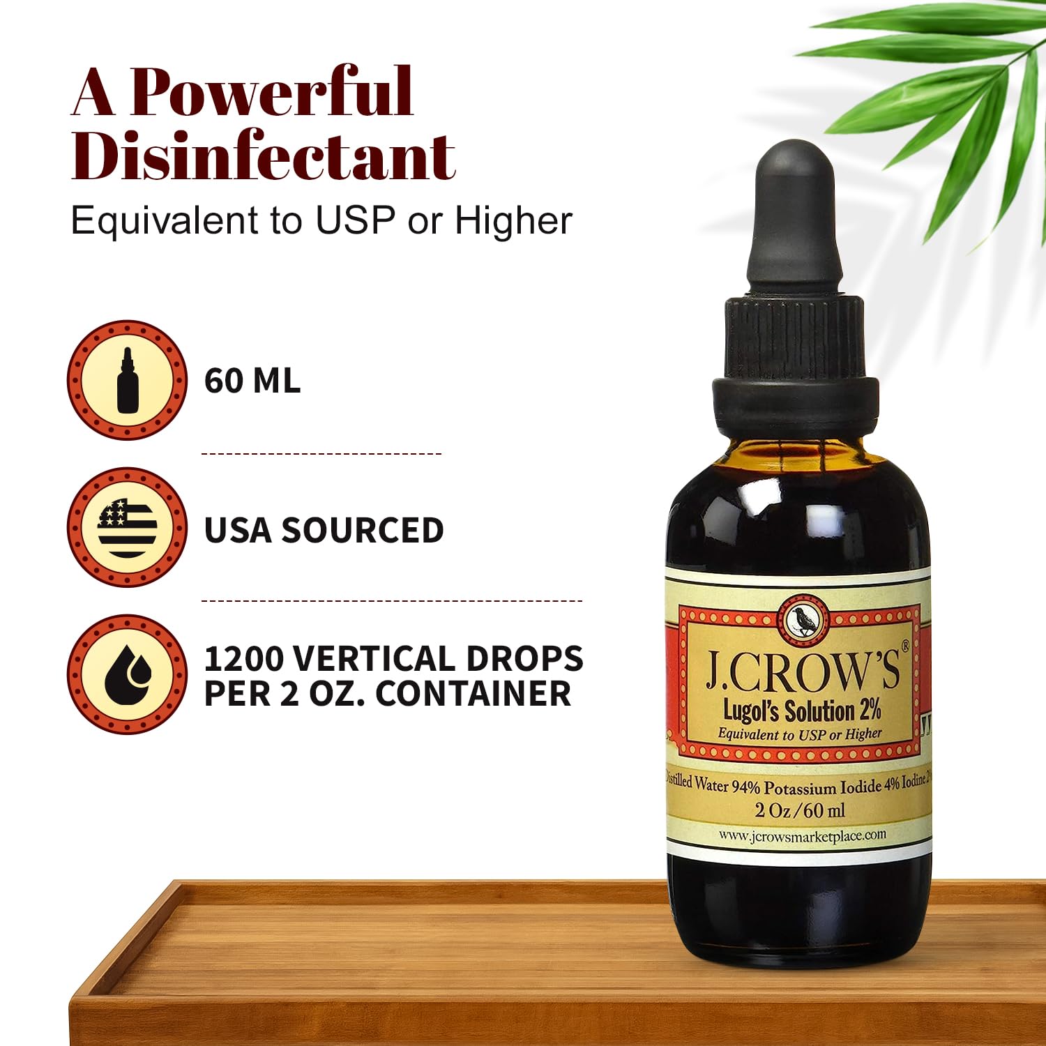 Buy now J.CROW'SÂ® Lugol's Solution of Iodine 2% 2 oz (3 Bottles) â€“ Premium Iodine & Potassium Iodide Liquid, Gluten &, Alcohol-Free Natural Brine Extract, No Expiration at indiglob india