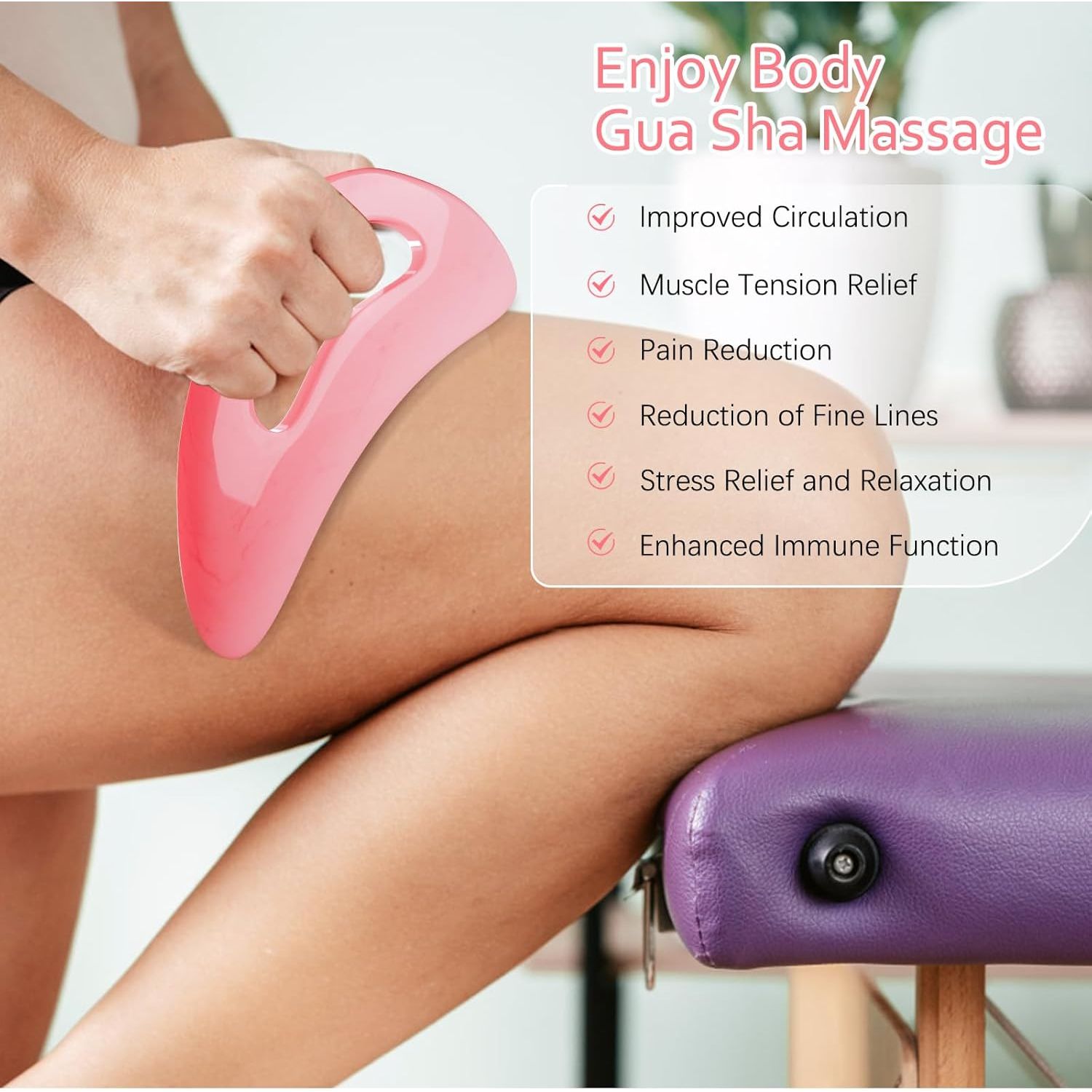 Buy now AICNLY Large Gua Sha Massage Tool, Lymphatic Drainage Massager, Muscle Scraping Massage Tools, Body Sculpting Anti Cellulite Tools for Man and Women (Pink) at indiglob india