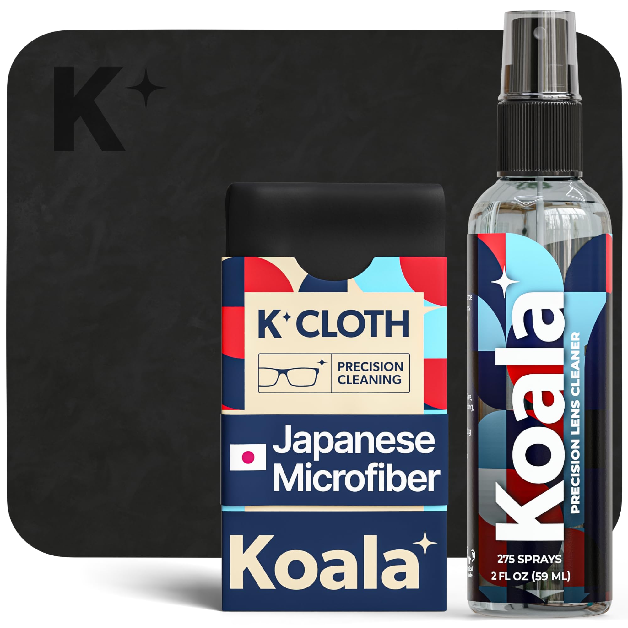 Buy now Koala Eyeglass Lens Cleaner Spray Kit | (2x) Glasses Cleaner Bottle + (2x) Microfiber Cloth | Alcohol Free Eyeglasses, Screen, and Camera Cleaning Kit | Made in USA (4 Piece Set) Black Green 2 Piece Set at indiglob india