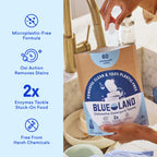 Buy now BLUELAND 100% Plastic-Free Dishwasher Detergent Tablets, 36 Count, Free & Clear, Eco-Friendly Dishwashing Pods, Natural, USDA Certified biobased at indiglob india