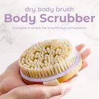 MainBasics Dry Brushing Body Brush | Lymphatic Drainage, Dry Skin, Cellulite, Blood Circulation, Exfoliating Natural Bristles and Massage Nodes