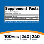 Nutricost Vitamin K2 (MK4) 240 Capsules (100mcg) - Gluten Free and Non-GMO