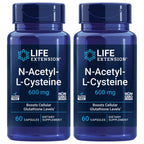 Life Extension N-Acetyl-L-Cysteine (NAC), Immune, Respiratory, Liver Health, NAC 600 mg, Potent antioxidant Support, Free-radicals, Easy to Absorb, 60 Capsules