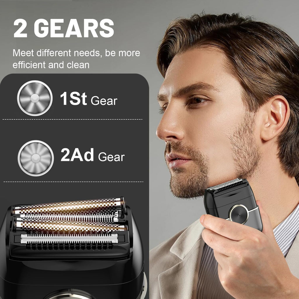 Electric Foil Shavers for Men: 4 Floating Blades – Dual Speed, LED Battery Display, USB-C Charging, Travel Lock Included
