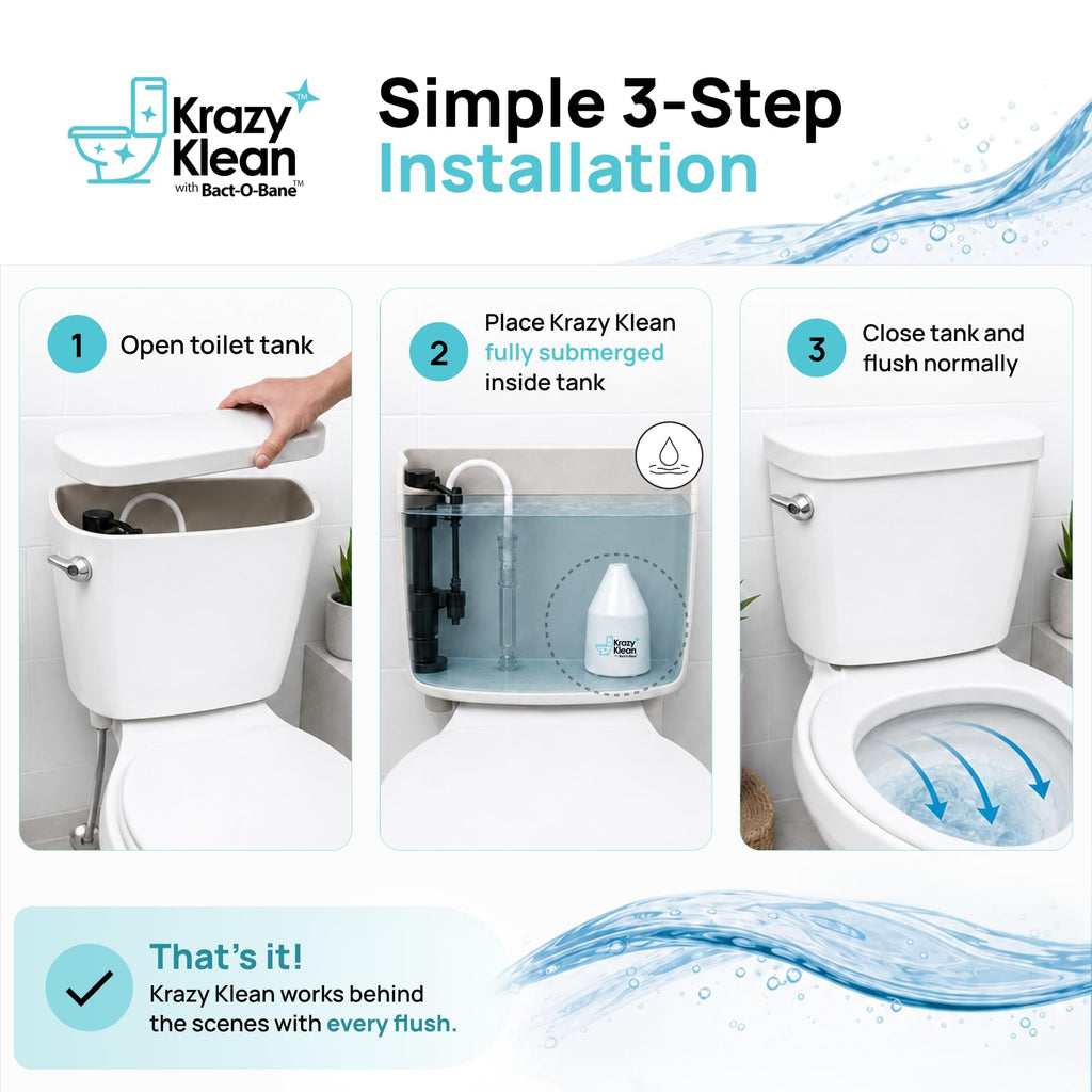 Krazy Klean Toilet Cleaner - Toilet Tank Cleaner - Continuous Flush, 1 Ct