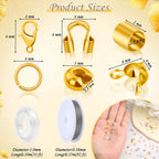 1200Pcs Crimp Beads Supplies for Jewelry Making, Including Crimp covers, Crimp Tubes, Bracelet Clasps and Closures, Crimp Ends, Jump Rings, Crimping Pliers and Beading Wire for Bracelets Making