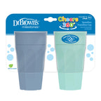 Dr. Brown's Milestones Cheers360 Spoutless Cup, Aqua & Blue, 2-Pack