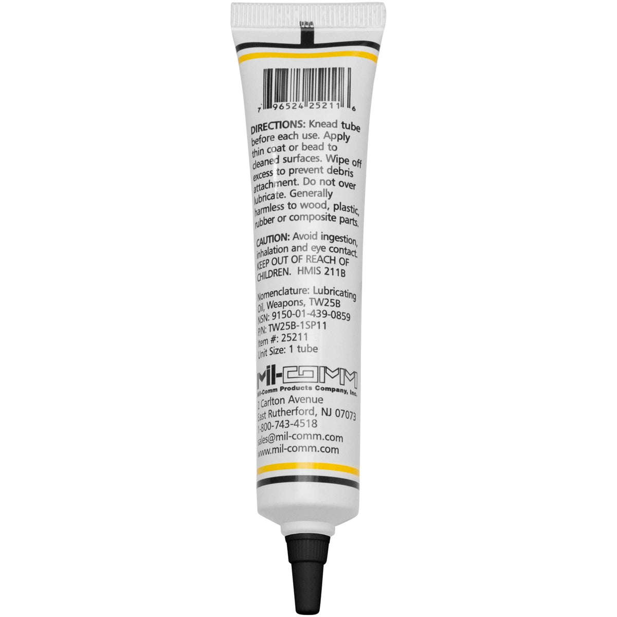 MIL-COMM TW25B Gun Grease Lubricant 1.5-Ounce Tube