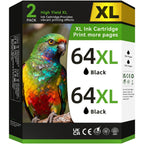 64 Black Ink Cartridges Compatible for HP Ink 64 64XL Black Ink Cartridge for HP Printers Fit for Envy Photo 7855 7858 7155 7800 6255 Inspire 7900e 7955e 7255e 7950e 7958e 7200e Tango Printer (2 Pack)