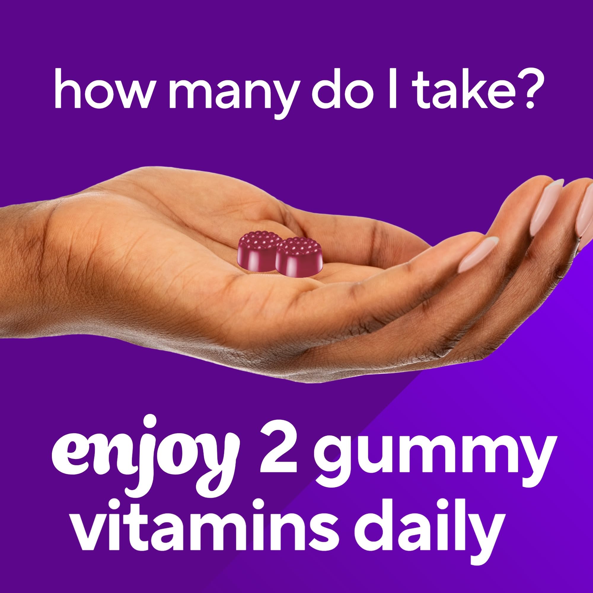 Vitafusion Biotin Gummies | 5000mcg | 100 Adult Gummy Vitamins | for Women & Men | Hair Skin and Nails Supplement | Blueberry Flavor | Gluten-Free Formula