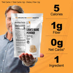 It's Just! - Lion's Mane Mushroom Powder, Natural Raw Superfood, Brain Support, Immune Health, Boost Energy, Non-GMO, 8oz