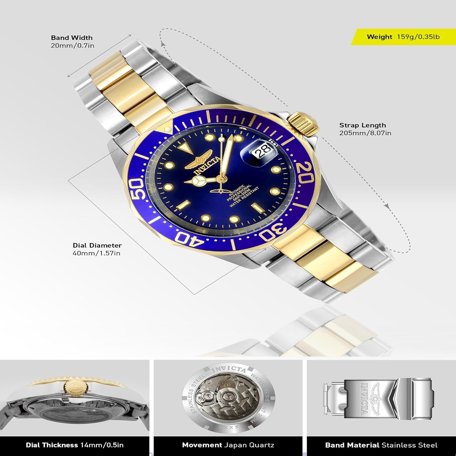 Buy now Invicta Men's Pro Diver Collection Automatic Watch at indiglob india